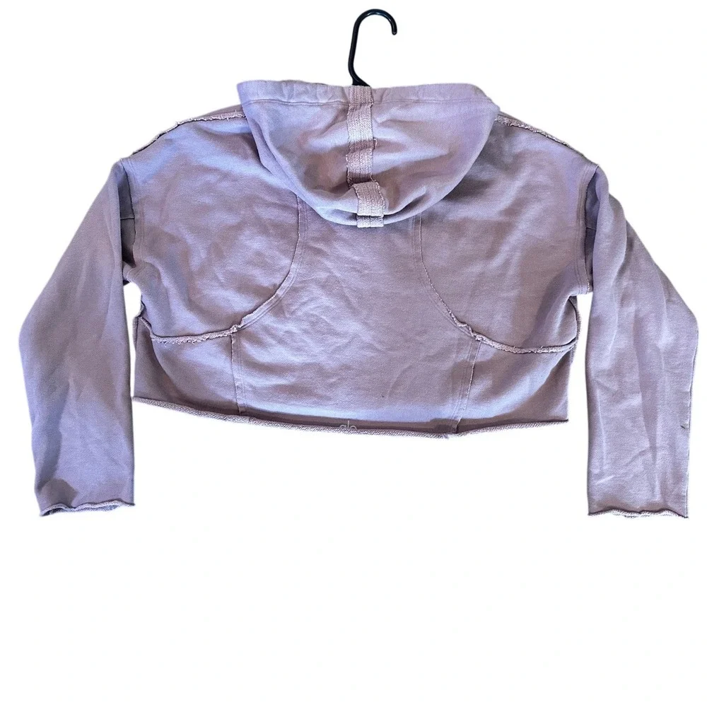 Alo Yoga Dusty Lavender Cropped Zip Up Hoodie Womens Small